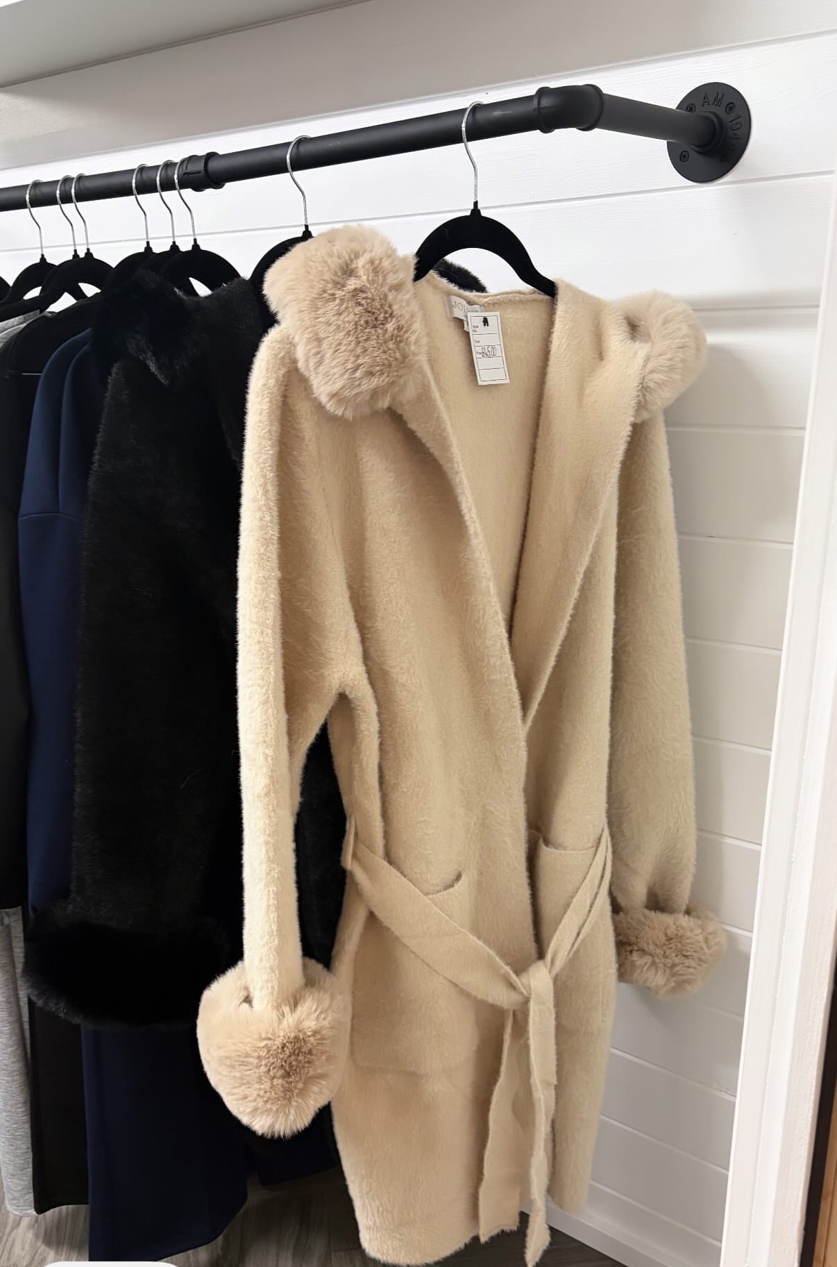 Belted Fur Cardigan/Waistcoat